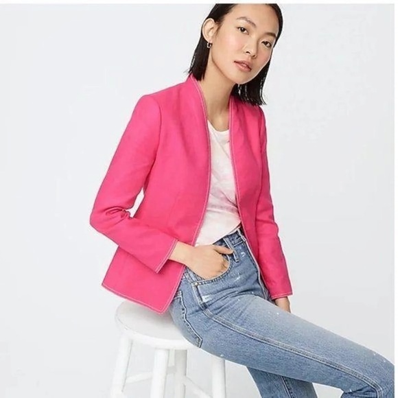 J. Crew Jackets & Blazers - J. Crew Going out linen blazer PINK